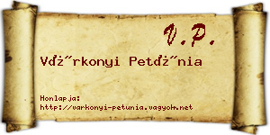 Várkonyi Petúnia névjegykártya